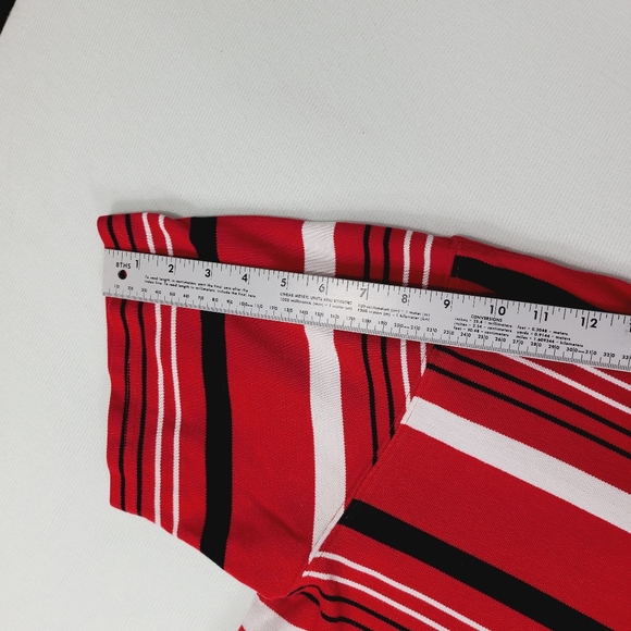 Bugle Boy Striped Polo Shirt Men's Size XL Short Sleeve Red Black White - Picture 9 of 10
